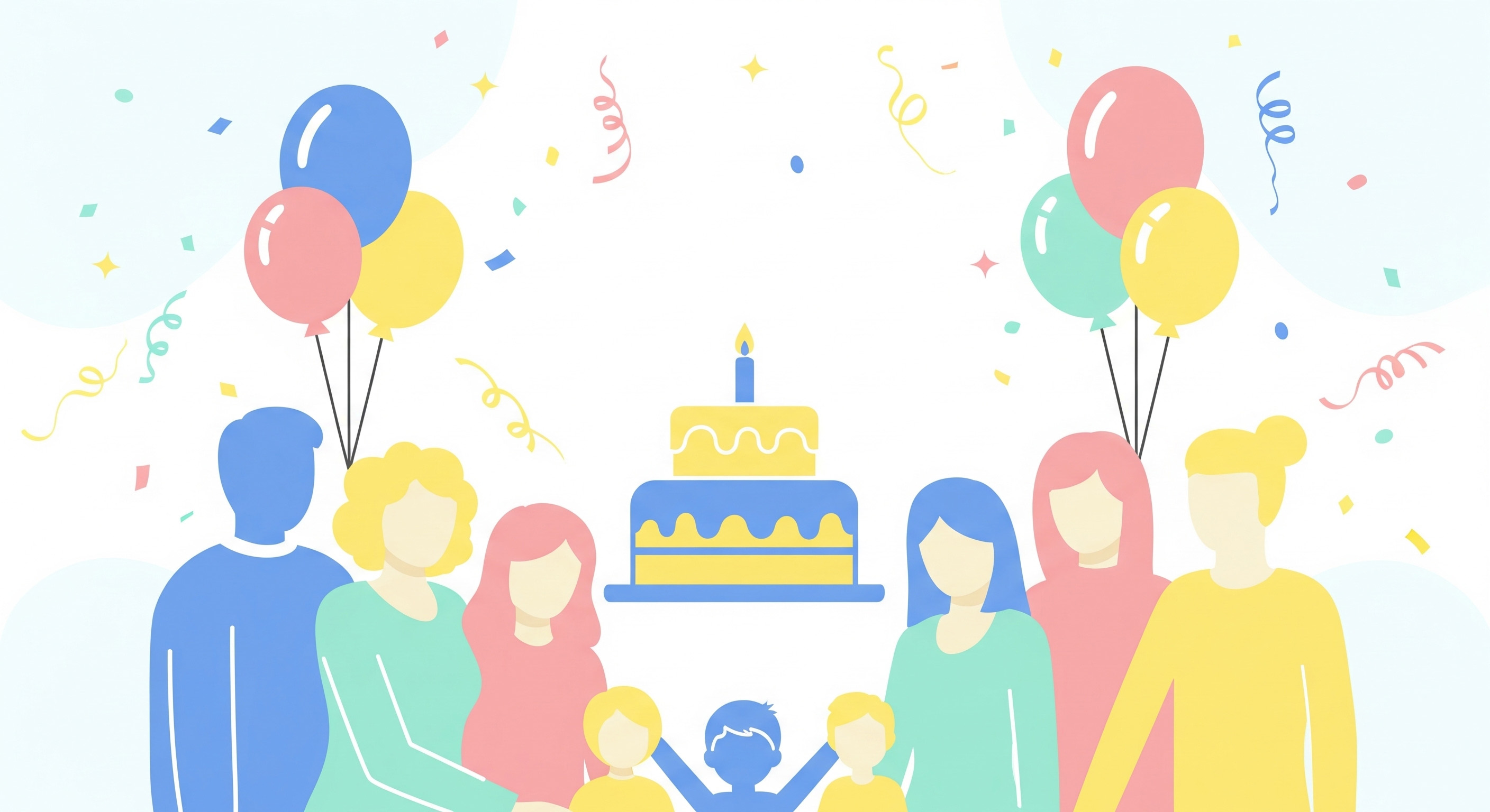 Family celebrating birthday together